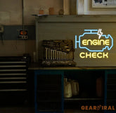 Custom Engine Check Neon Garage Sign UV Neon Sign Garage Sign Custom Neon Sign Birthday Gift For Dad Workshop Sign